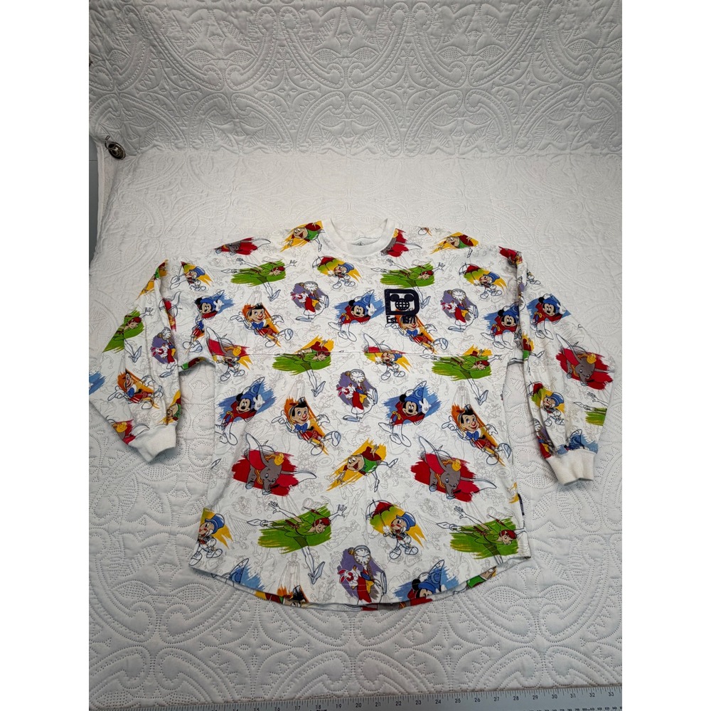 Walt Disney World Spirit Jersey Classic Characters All Over Print White xs